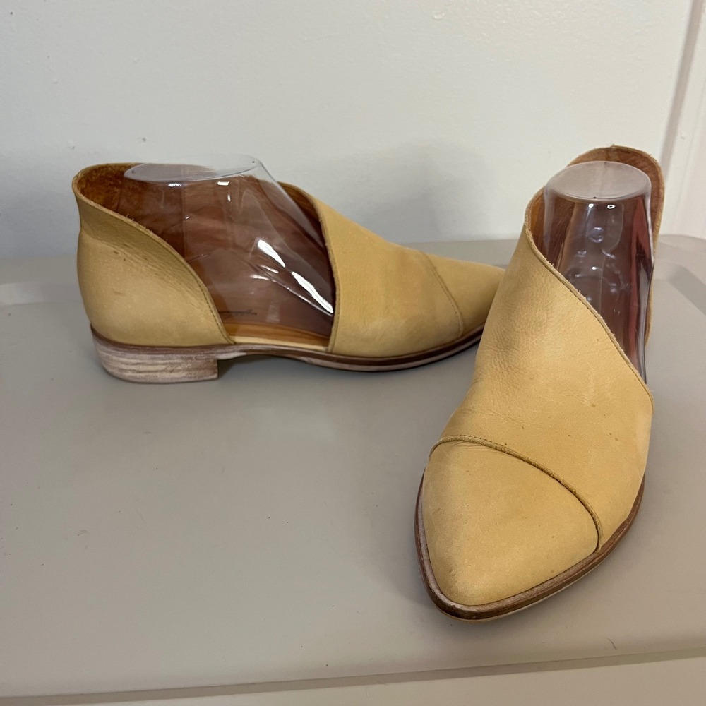 Free People Royale D'Orsay Flats Cut Out Leather 39 8.5 Boho Western Festival